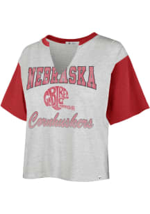 47 Nebraska Cornhuskers Womens Ash Dolly Short Sleeve T-Shirt