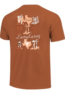 Texas Longhorns Womens Burnt Orange Boots and Bows Short Sleeve T-Shirt