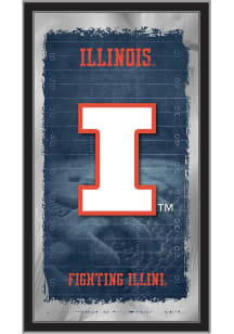 Illinois Fighting Illini Football Hanging Back Bar Mirror