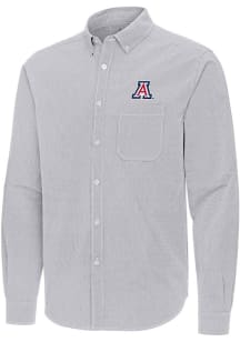 Antigua Arizona Wildcats Mens Ash Porter Long Sleeve Dress Shirt