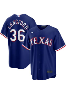 Wyatt Langford Texas Rangers Mens Replica Alt Jersey - Blue