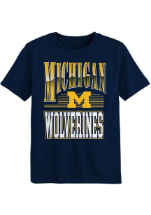 Michigan Wolverines Boys Blue Chrome Header Short Sleeve T-Shirt
