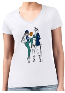 4Her Seattle Mariners Womens White Baseball Girls Short Sleeve T-Shirt