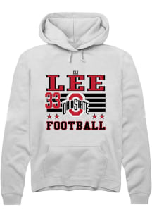 Eli Lee Ohio State Buckeyes Mens White Football NIL Striped Player Hood