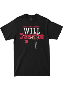 Will Jesske Nebraska Cornhuskers Black Illustrated Short Sleeve Fashion Player T Shirt