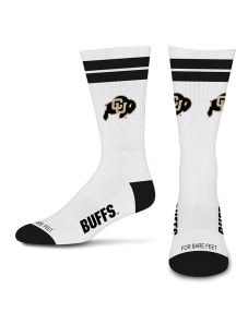 Colorado Buffaloes White Stripes Mens Crew Socks