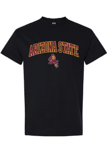 Summit Sportswear Arizona State Sun Devils Black Arch Mascot Short Sleeve T Shirt