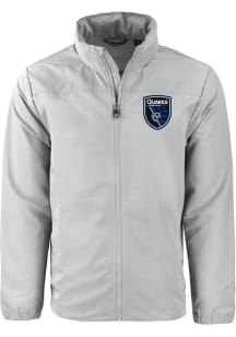 Cutter and Buck San Jose Earthquakes Mens Grey Charter Eco Light Weight Jacket