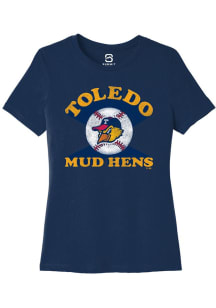 Summit Sportswear Toledo Mud Hens Womens Navy Blue Soft Arch Short Sleeve T-Shirt