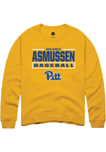 Benjamin Asmussen Pitt Panthers Mens Gold NIL Stacked Box Player Crew