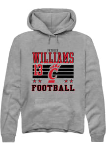 Patrick Williams Cincinnati Bearcats Mens Grey Football NIL Striped Player Hood