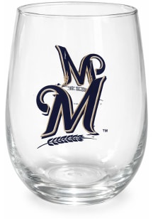 Milwaukee Brewers 16 oz Gameday Heritage Stemless Wine Glass - White