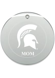 Michigan State Spartans Mom Round Ornament - White