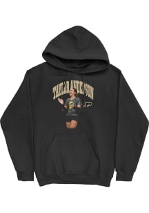 Taylor Anderson Purdue Boilermakers Mens Black Portrait Hoodie Player Hood