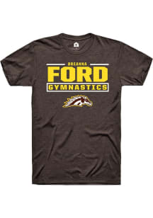 Breanna Ford Western Michigan Broncos Brown NIL Stacked Box Short Sleeve Player T Shirt