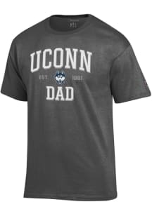 Champion UConn Huskies Charcoal Est Date Dad Jersey Short Sleeve T Shirt