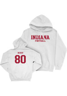 Charlie Becker Indiana Hoosiers Mens White NIL Staple Hoodie Player Hood