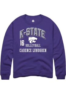 Cadence Lundgren K-State Wildcats Mens Purple NIL Arch Logo Player Crew