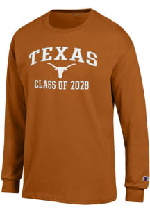 Champion Texas Longhorns Burnt Orange Font Class of 2028 Jersey Long Sleeve T Shirt
