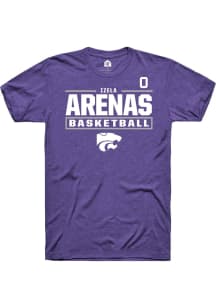 Izela Arenas K-State Wildcats Purple NIL Stacked Box Short Sleeve Player T Shirt
