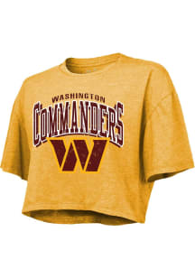 Washington Commanders Womens Gold Cotton Short Sleeve T-Shirt