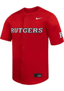 Nike Rutgers Scarlet Knights Mens Red Limited Full Button Baseball Jersey