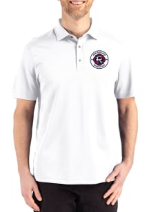 Cutter and Buck New England Revolution Mens White Advantage Refresh Short Sleeve Polo