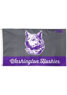 Washington Huskies Vault 3x5 Silk Screen Grommet Flag - Black