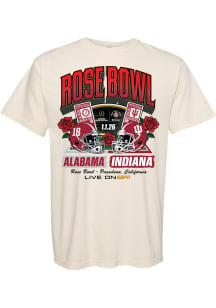 Something Inked Indiana Hoosiers Ivory 2026 Rose Bowl Head to Head vs Alabama Short Sleeve T Shirt
