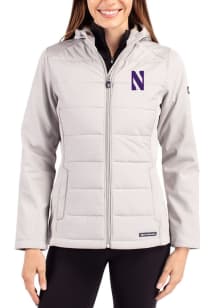 Cutter and Buck Northwestern Wildcats Womens Purple Evoke Hood Heavy Weight Jacket