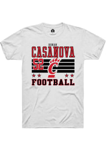 Ronan Casanova Cincinnati Bearcats White Football NIL Striped Short Sleeve Player T Shirt