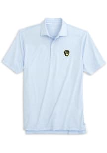 Johnnie O Milwaukee Brewers Mens Light Blue Lyndon Short Sleeve Fashion Polo