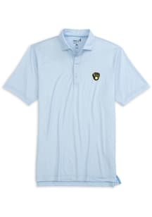 Johnnie O Milwaukee Brewers Mens Light Blue Hinson Short Sleeve Fashion Polo