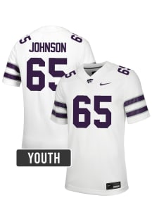 Tyler Johnson K-State Wildcats Youth White Nike NIL Name And Number Football Jersey
