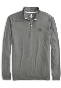 Johnnie O Michigan State Spartans Mens Charcoal Flex Heathered Long Sleeve Qtr Zip Pullover