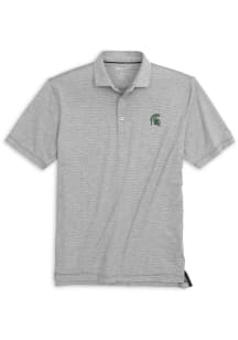 Johnnie O Michigan State Spartans Mens Charcoal Lyndon Striped Short Sleeve Fashion Polo