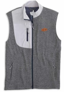 Johnnie O Oklahoma State Cowboys Mens Grey Glover Fleece Sleeveless Jacket