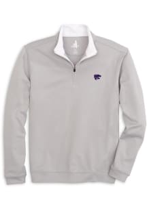 Johnnie O K-State Wildcats Mens Grey Diaz Long Sleeve Qtr Zip Pullover
