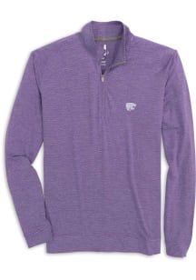 Johnnie O K-State Wildcats Mens Purple Vaughn Melange Long Sleeve Qtr Zip Pullover