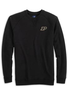 Johnnie O Purdue Boilermakers Mens Black Freeman Long Sleeve Crew Sweatshrt