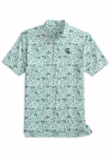 Johnnie O Michigan State Spartans Mens Green Tailgater 2.0 Short Sleeve Fashion Polo