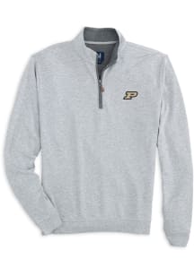 Johnnie O Purdue Boilermakers Mens Grey Sully Long Sleeve Qtr Zip Pullover