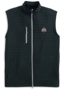 Johnnie O Ohio State Buckeyes Mens Black Crosswind Sleeveless Jacket