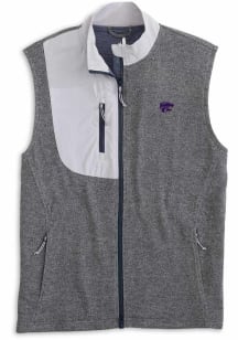 Johnnie O K-State Wildcats Mens Grey Glover Fleece Sleeveless Jacket