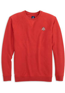 Johnnie O Ohio State Buckeyes Mens Red Freeman Long Sleeve Crew Sweatshrt