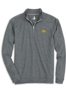 Johnnie O Iowa Hawkeyes Mens Black Vaughn Long Sleeve Qtr Zip Pullover