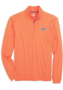 Johnnie O Oklahoma State Cowboys Mens Orange Vaughn Long Sleeve Qtr Zip Pullover