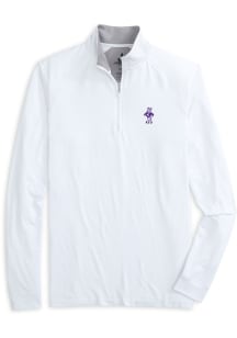 Johnnie O K-State Wildcats Mens White Freeborne Long Sleeve Qtr Zip Pullover