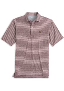 Johnnie O Arizona State Sun Devils Mens Maroon Newton Heathered Stripe Short Sleeve Fashion Polo
