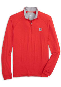 Johnnie O Nebraska Cornhuskers Mens Red Freeborne Long Sleeve Qtr Zip Pullover